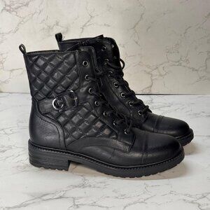 Guess GBC Los Angeles Women’s Ankle Combat Boots Lace Up Black Size 8.5
